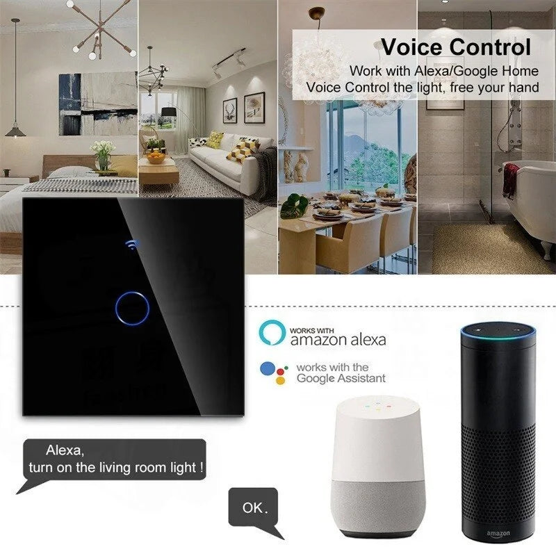 AXUS EU WiFi Smart Touch Light Switch Tuya Alexa Google