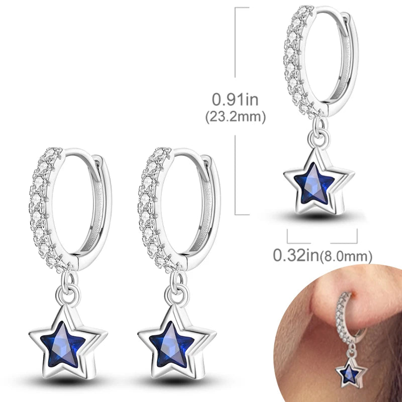 925 Silver Zirconia Hoop Earrings – Hypoallergenic