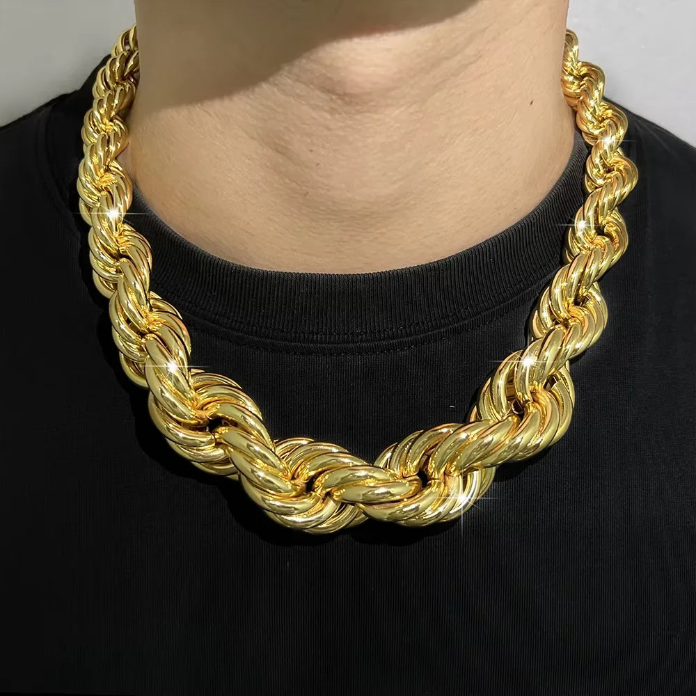 Rope Chunky Chain Unisex Jewelry – Gold Silver Color