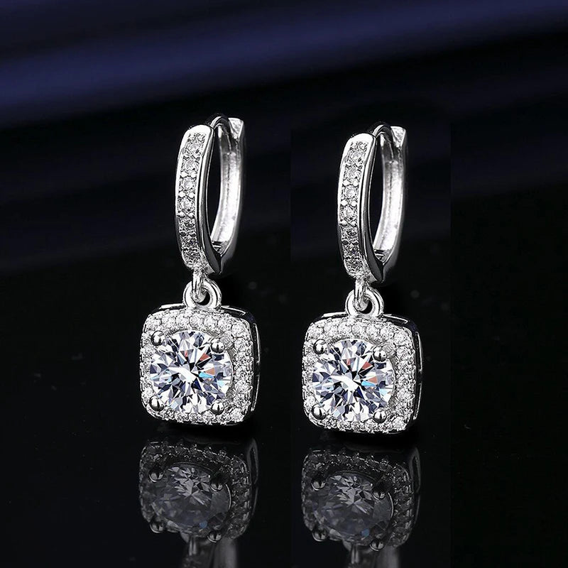 Moissanite Huggie Hoop Earrings – Sterling Silver