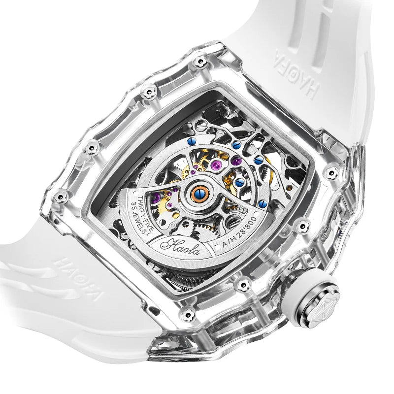Haofa Tourbillon Crystal Transparent Automatic Watch | Sci-Fi Luxury