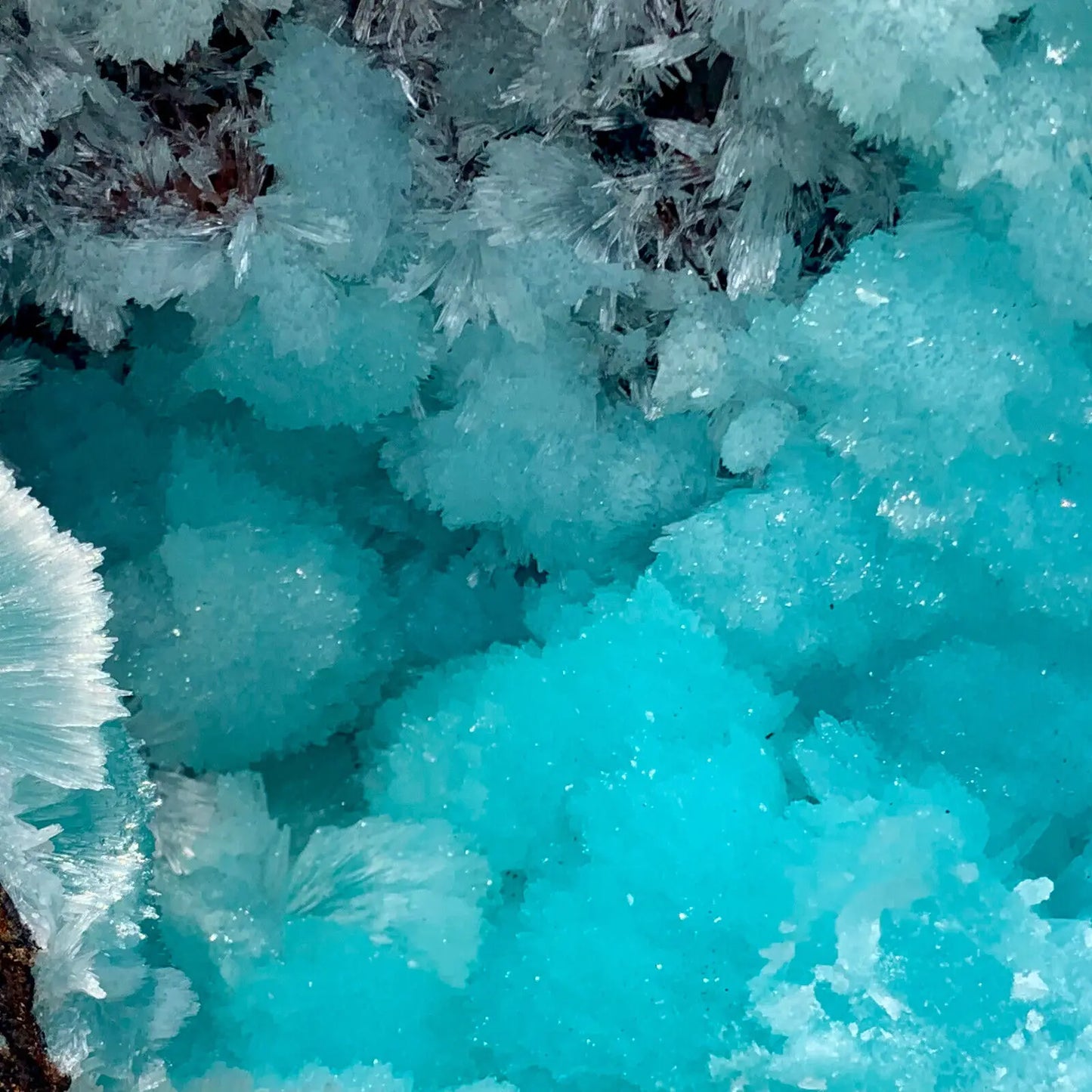 Close-up of blue crystal formations