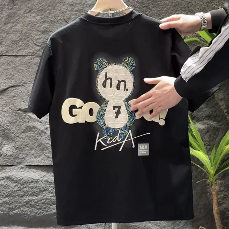 Men's Cartoon Couple T-Shirt – Slim Cotton Tee Shirt