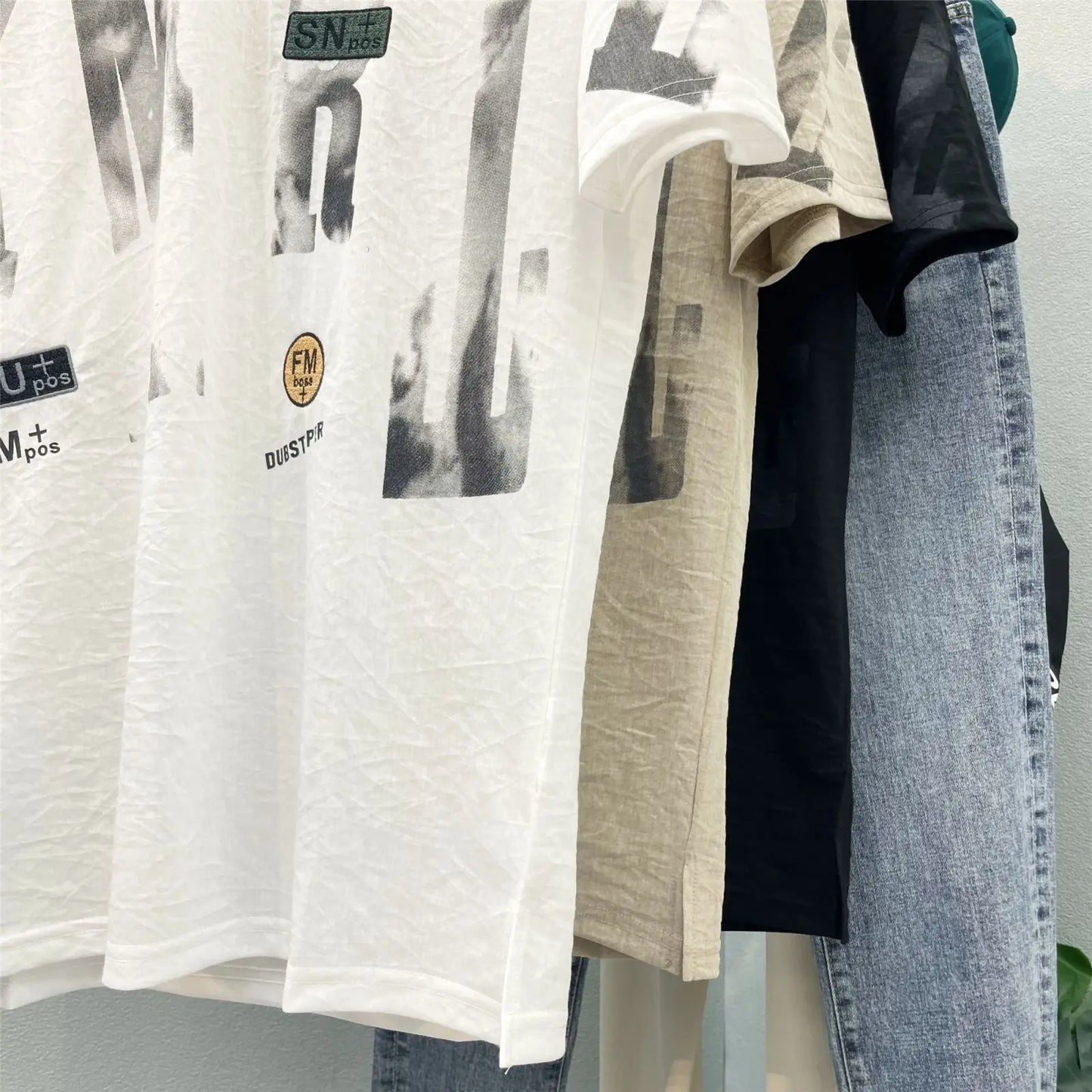 Men New Print Short Sleeve Cotton Top