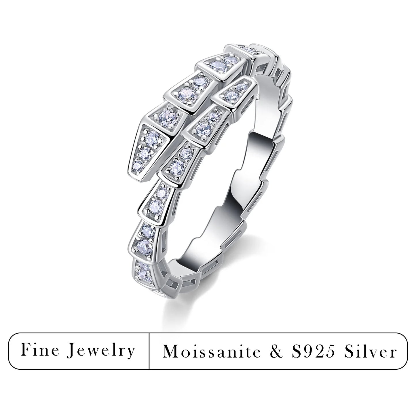 S925 Silver Moissanite Eternity Ring – 0.37CTW