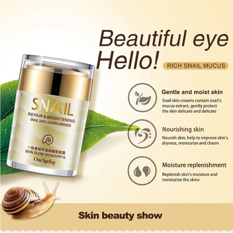 Snail Collagen Face Cream & Eye Serum Anti-Aging