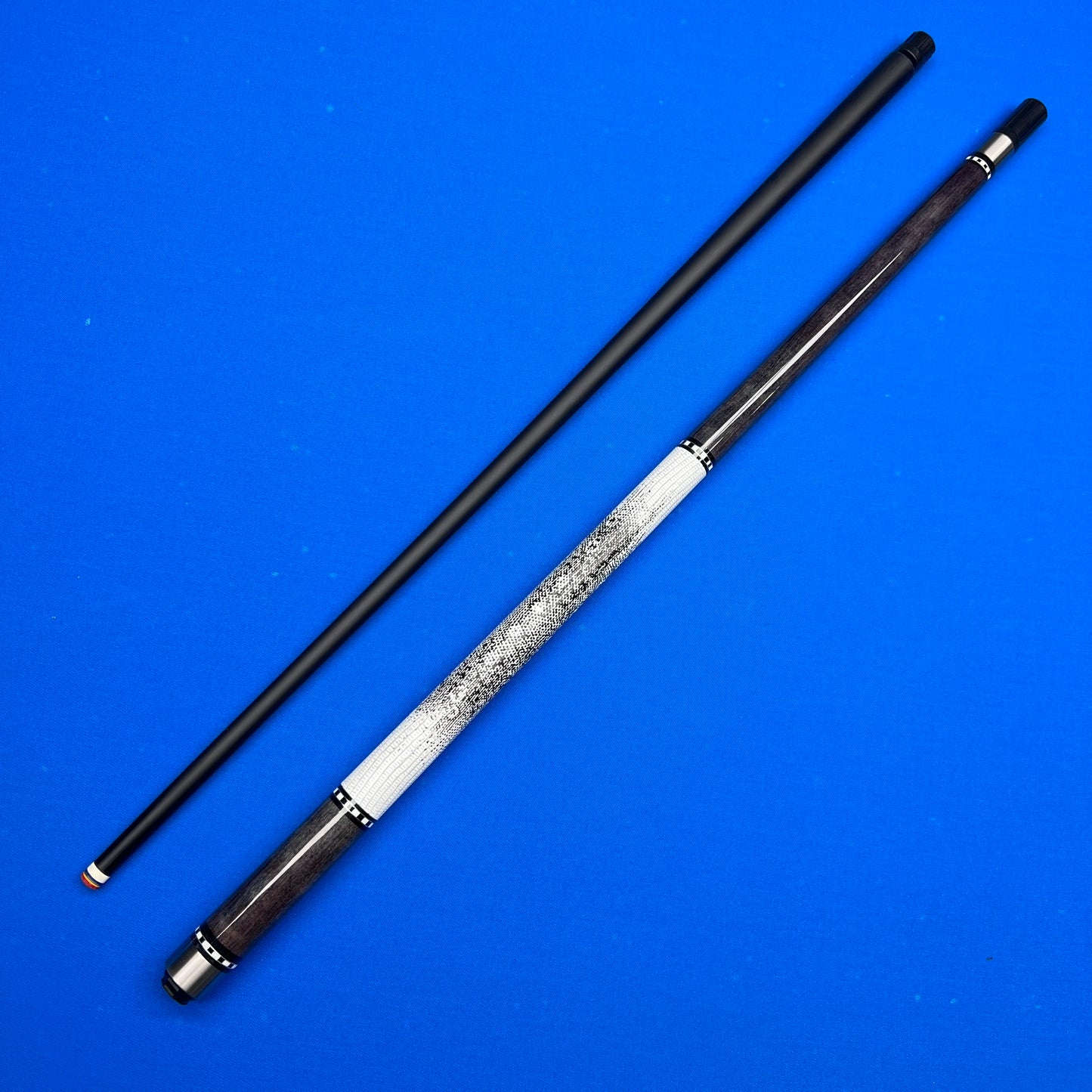 Pro Pool Cue Lizard Grip Rainbow Tip Stainless Joint