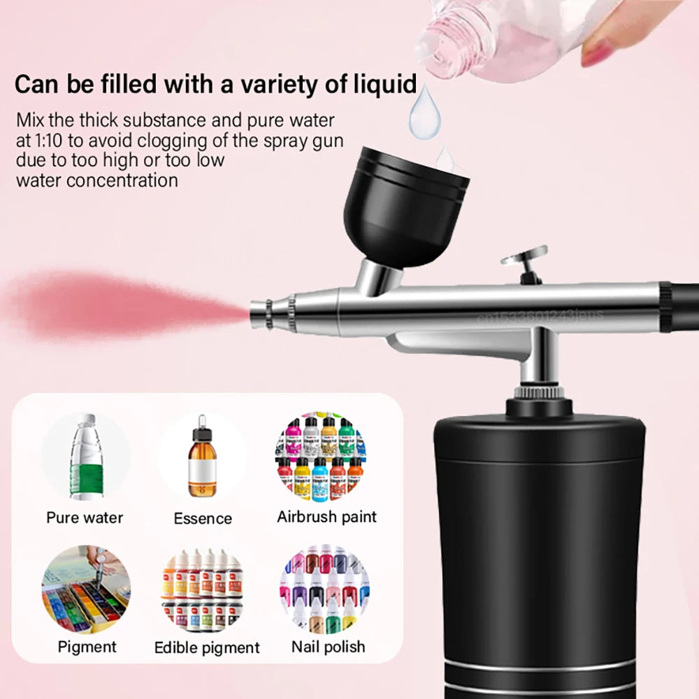 Wireless Mini Airbrush Kit with Compressor – Portable