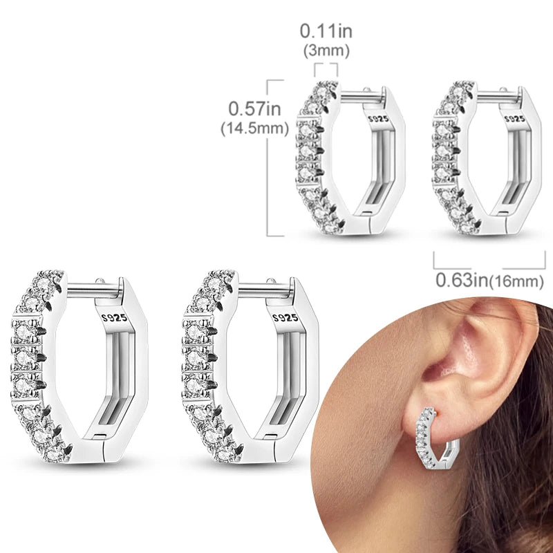 925 Silver Zirconia Hoop Earrings – Hypoallergenic