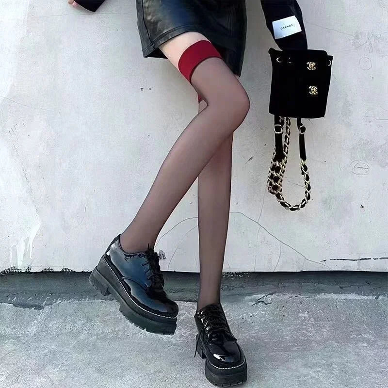 Gothic Lace Thigh High Stockings – Silk Hosiery