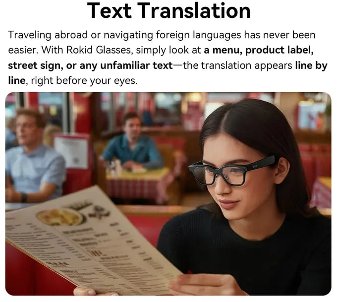 Rokid Glasses AR Smart Glasses 12MP Advanced Camera AI Assistant 49g for Daily Vlog All-Scenario - Teglex