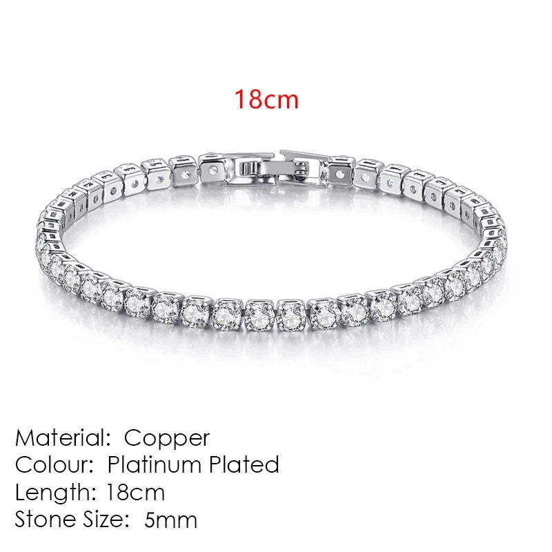 Zircon Tennis Bracelet 2.5-5mm Crystal Hand Chain