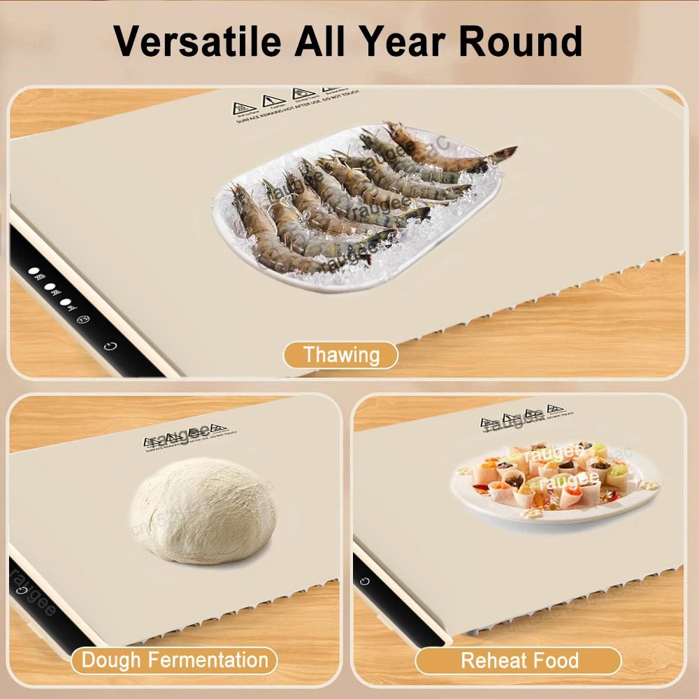 Electric Food Warming Tray – Foldable 3-Temp Setting Mat
