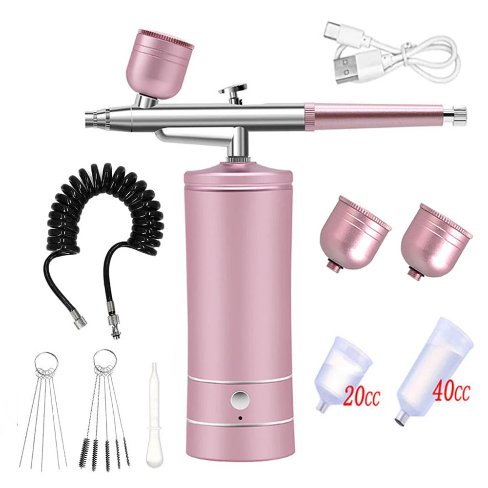 Mini Airbrush Nail Art Kit with Compressor – USB Charge