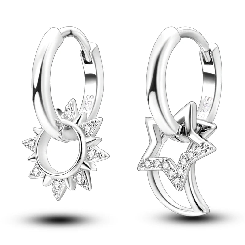 925 Silver Zirconia Hoop Earrings – Hypoallergenic