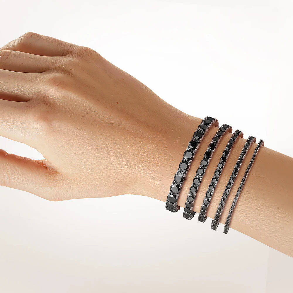 Serenity Black Moissanite Tennis Bracelet S925 Silver Bracelet
