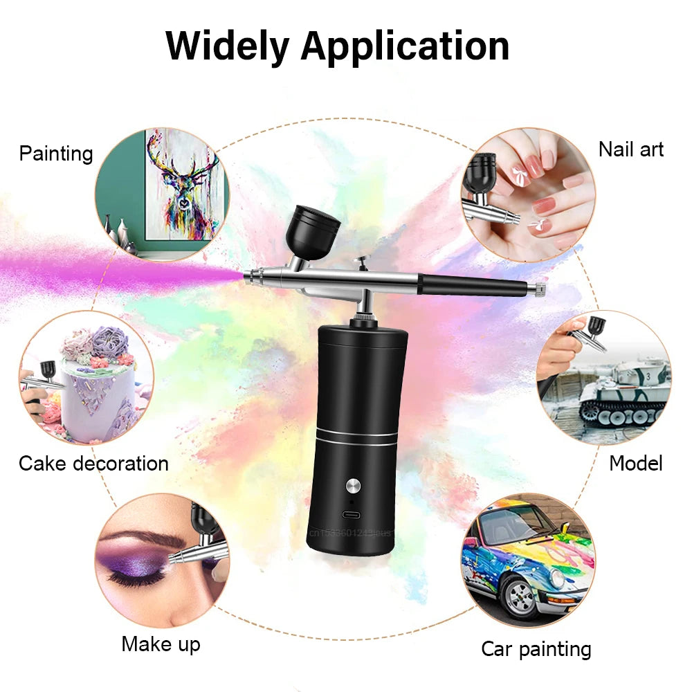 Wireless Mini Airbrush Kit with Compressor – Portable