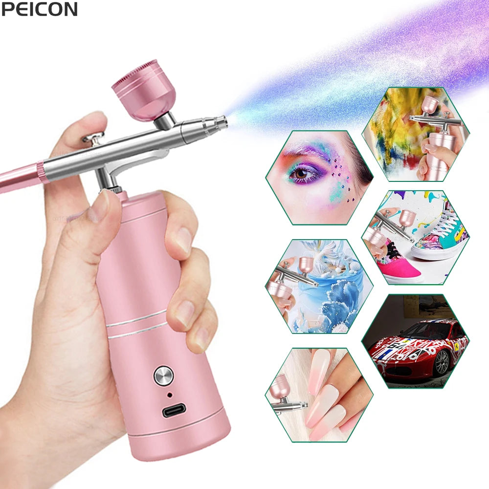 Wireless Mini Airbrush Kit with Compressor – Portable