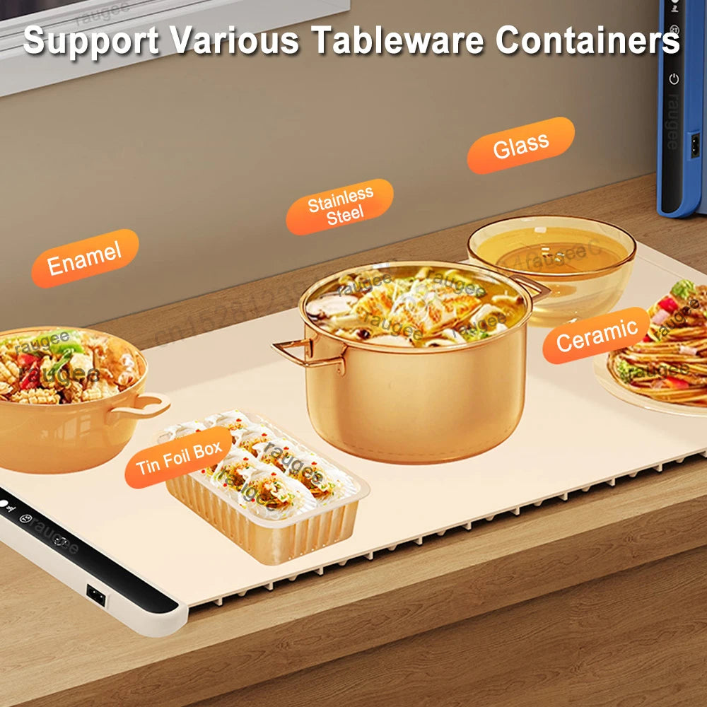 Electric Food Warming Tray – Foldable 3-Temp Setting Mat
