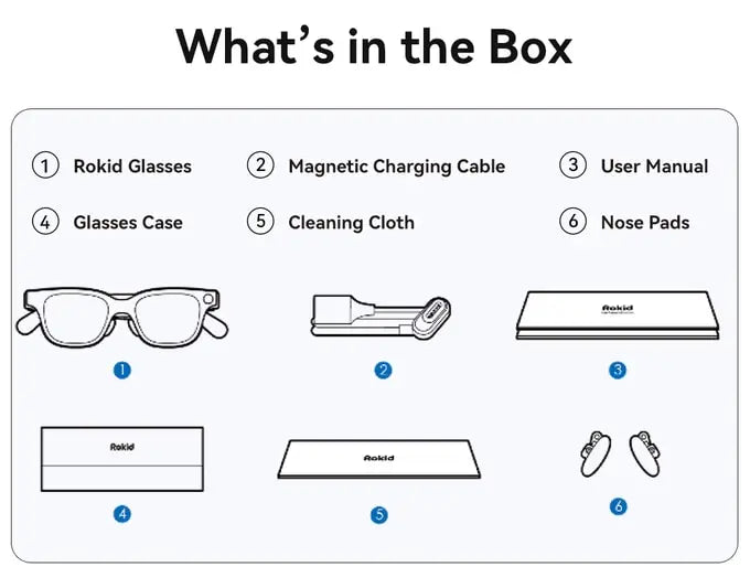 Rokid Glasses AI & AR Glasses with 89 Languages Live Translation Dual-eye Display 12MP Camera Ultra Light Smart Glasses - Teglex