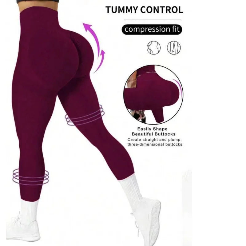 Women's High Waist Seamless Yoga Capri Pants Leggings