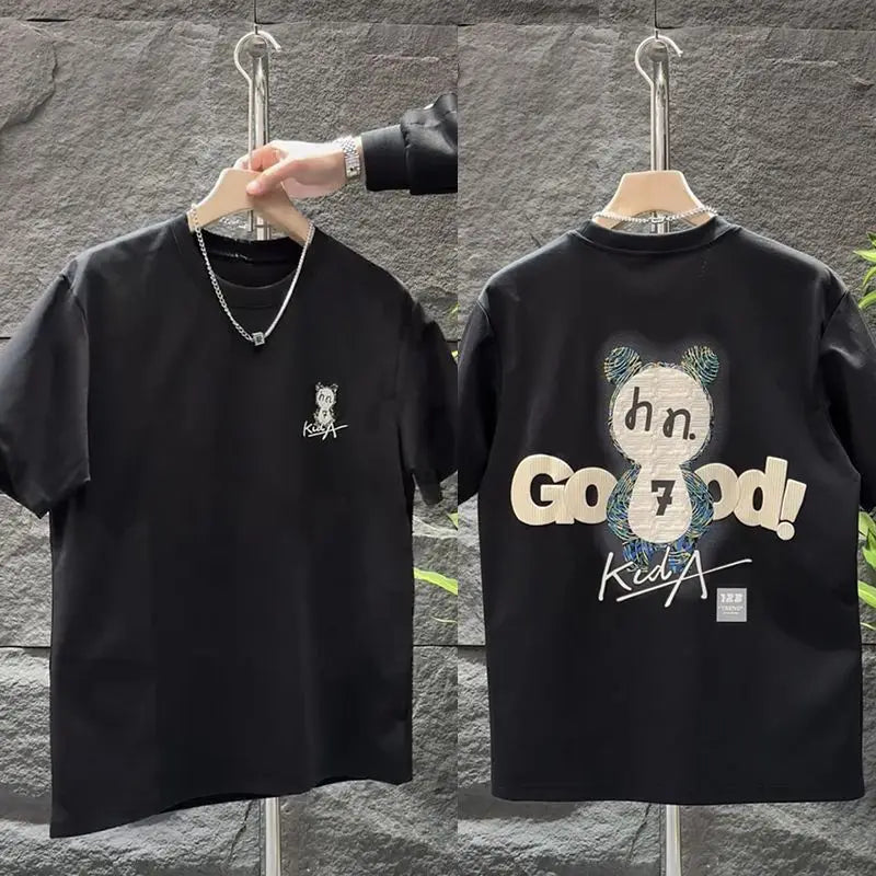 Men's Cartoon Couple T-Shirt – Slim Cotton Tee Shirt