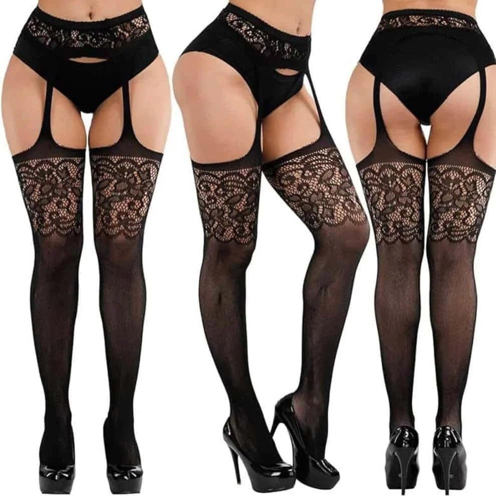 Plus Size Fishnet Lace Over-Knee Socks XXXL Women