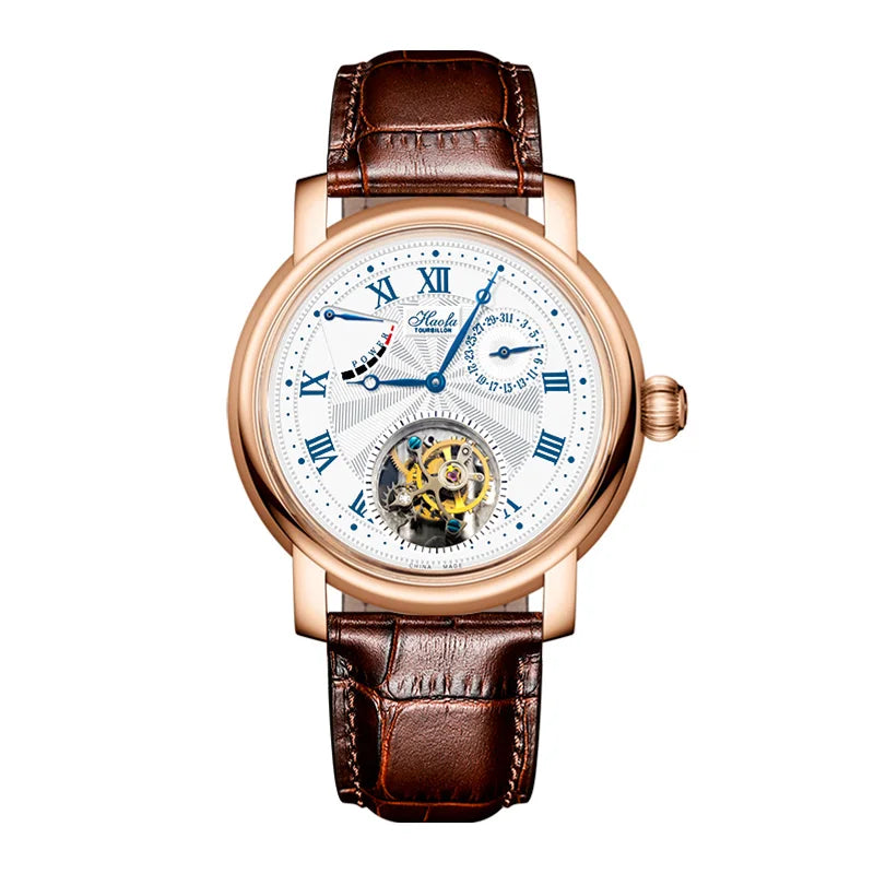 18K Solid Gold Tourbillon Watch | Sunburst Dial Sapphire