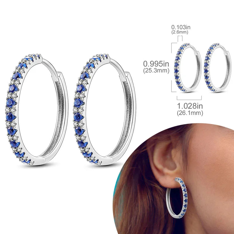 925 Silver Zirconia Hoop Earrings – Hypoallergenic
