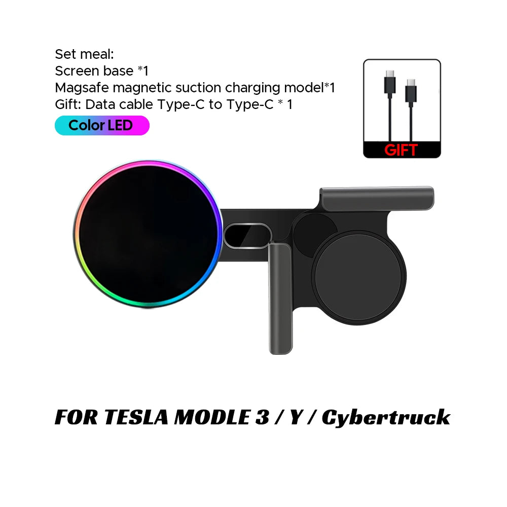 Tesla Model Y/3/Cybertruck 15W MagSafe Wireless Car Phone Mount