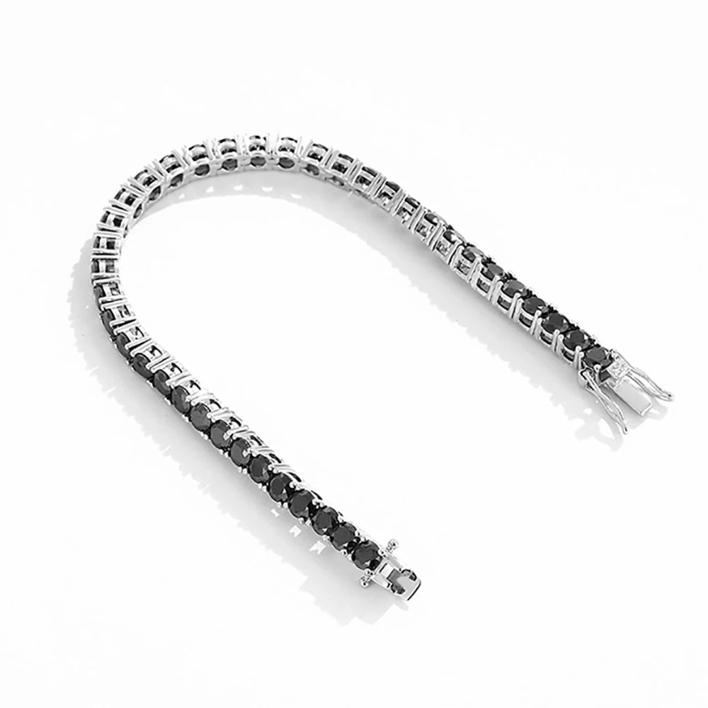 Serenity Black Moissanite Tennis Bracelet S925 Silver Bracelet