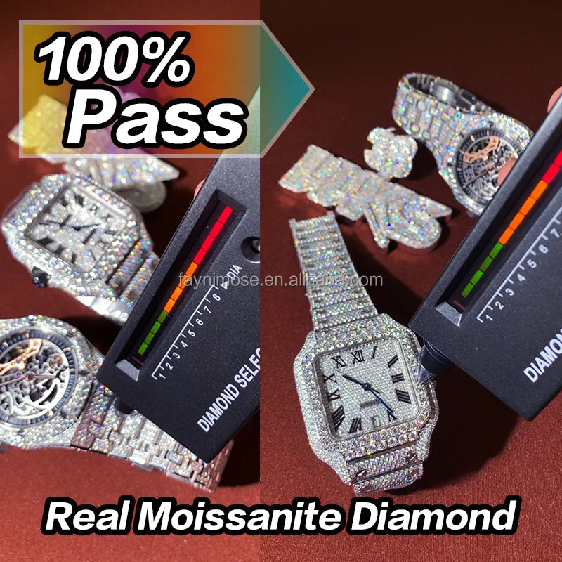 Men's VVS Moissanite Diamond Mechanical Watch