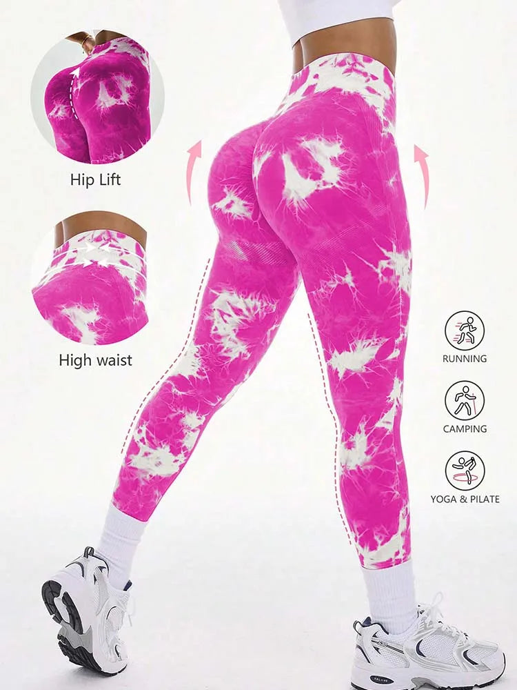 Women's Seamless Tie-Dye High Waist Yoga Leggings