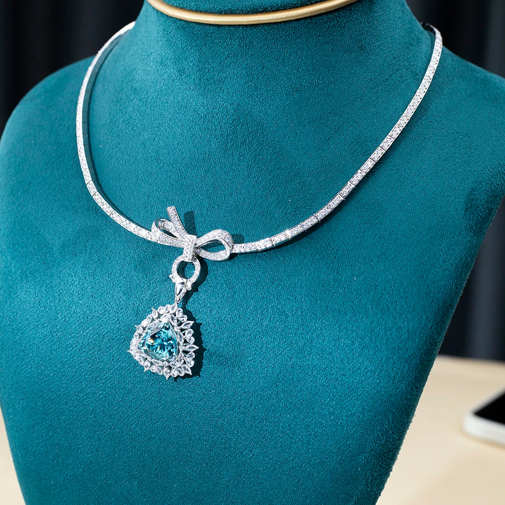 Lab Grown Diamond Necklace | 9K White Gold | Custom Fine Jewelry