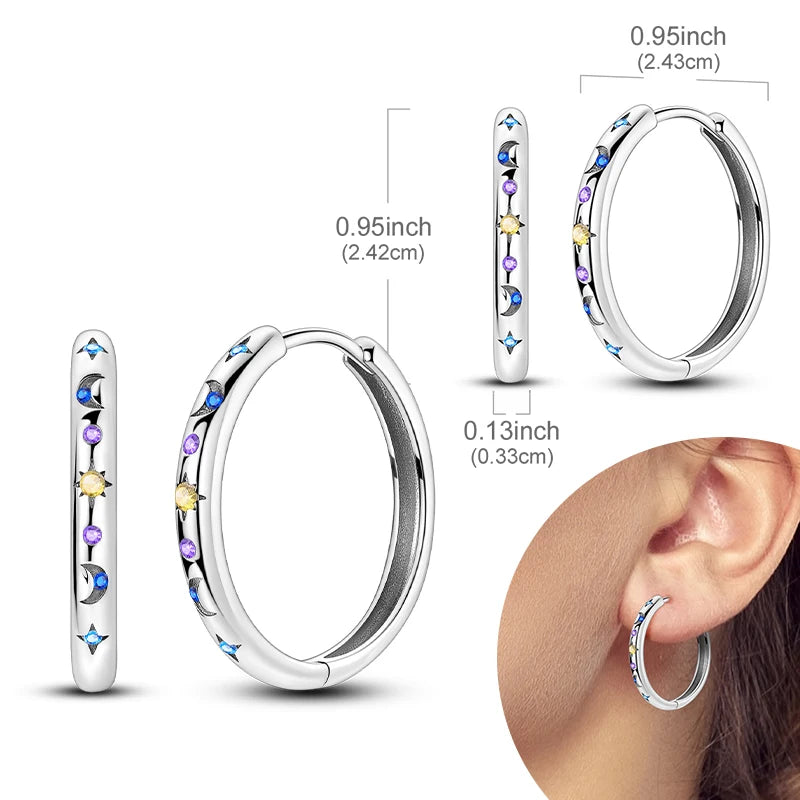 925 Silver Zirconia Hoop Earrings – Hypoallergenic