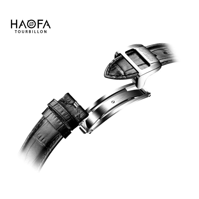 Haofa GMT Flying Tourbillon Men's Watch – Sapphire Crystal | Dual Time Zone Luxury