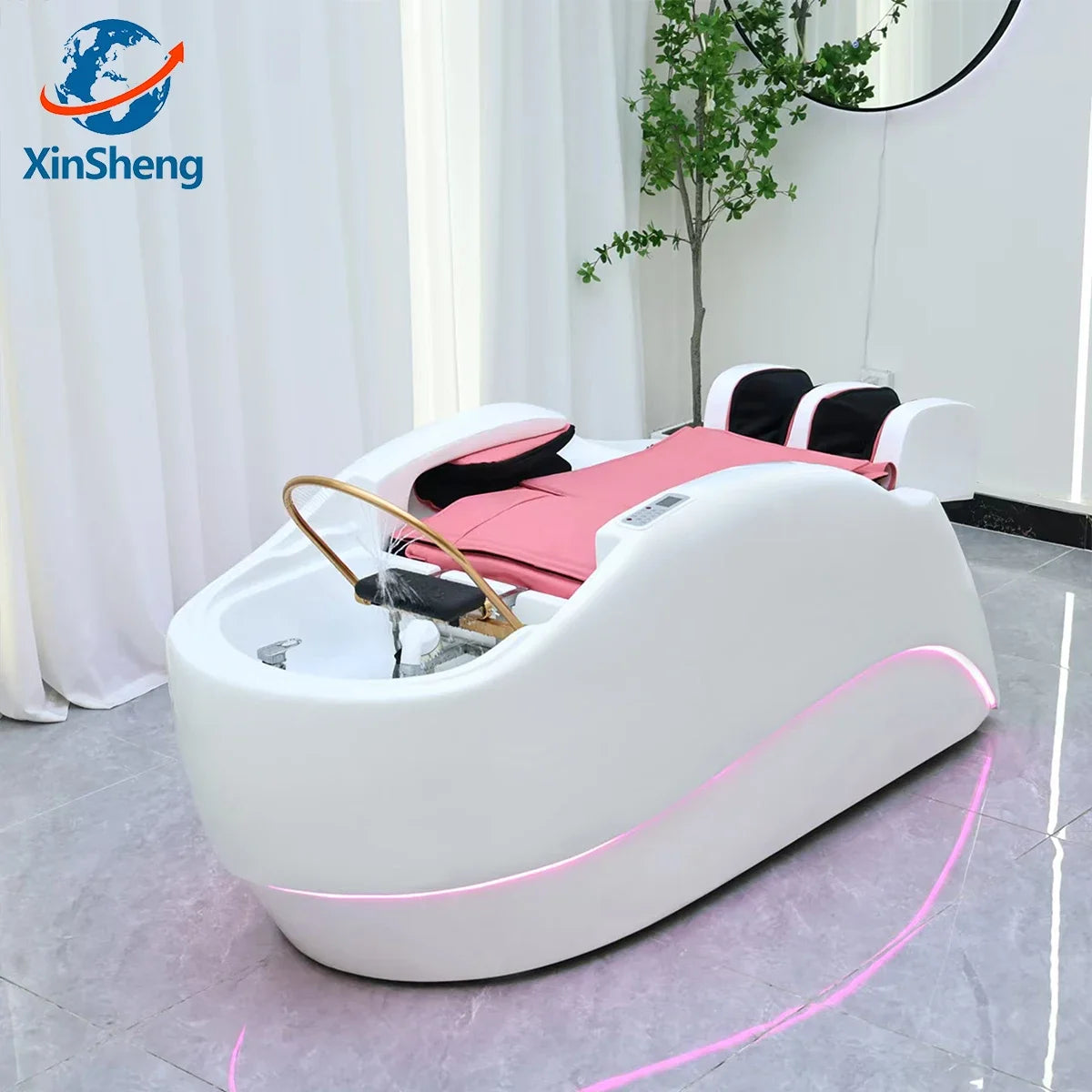XinSheng Professional Electric Massage Bed Head SPA Salon Massage Table Hair Washing Fumigation Beds Barber Shop Smart Furniture - Teglex