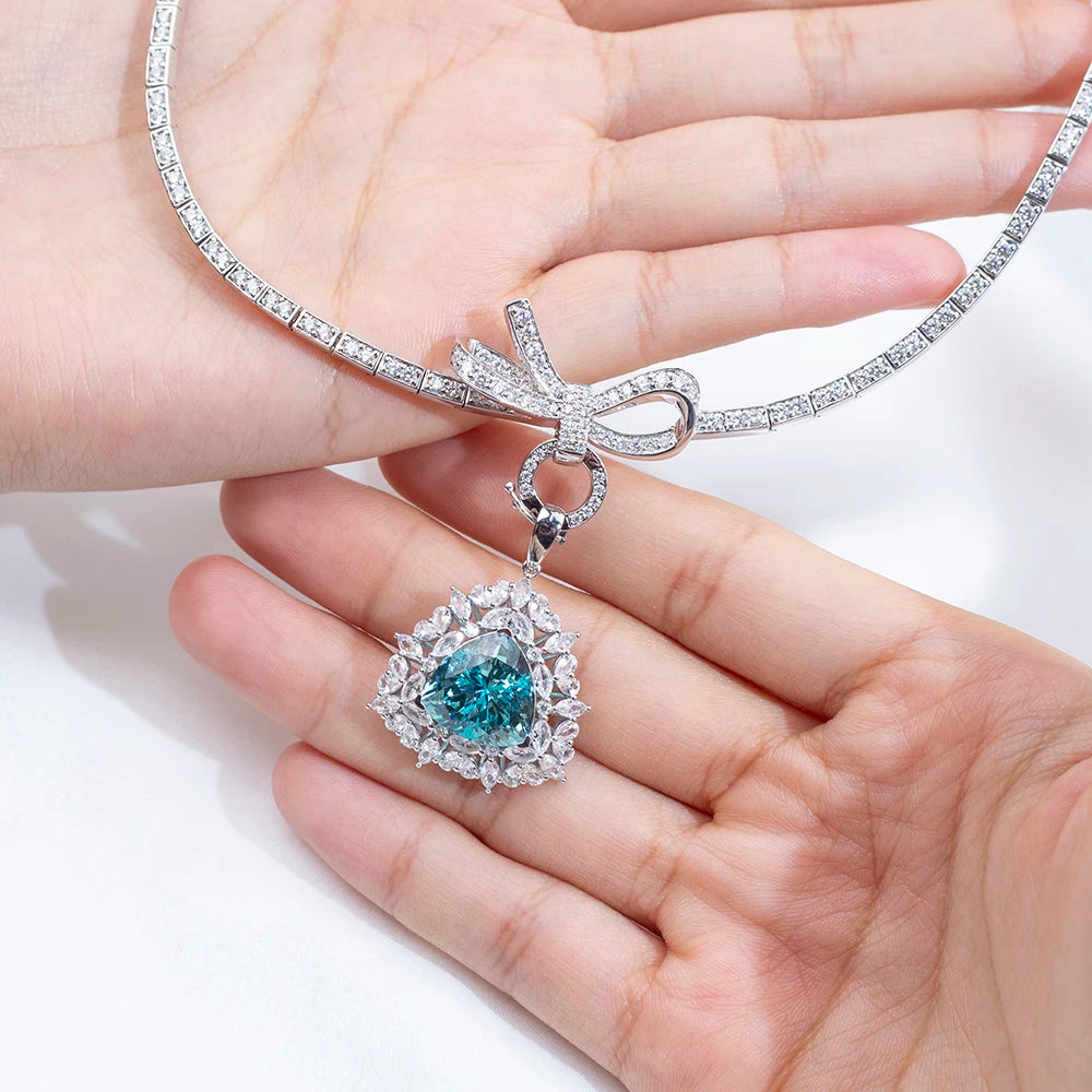 Lab Grown Diamond Necklace | 9K White Gold | Custom Fine Jewelry