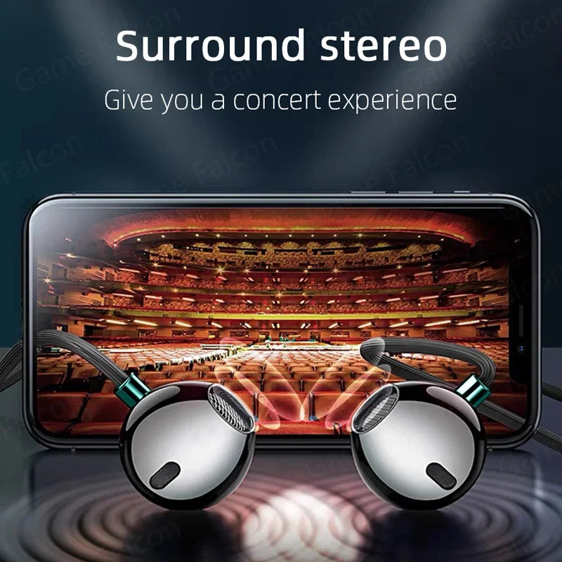 USB-C HiFi Earbuds Bass Stereo Mic Galaxy iPhone 15