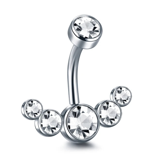 Surgical Steel CZ Belly Button Ring – Navel Piercing 14G
