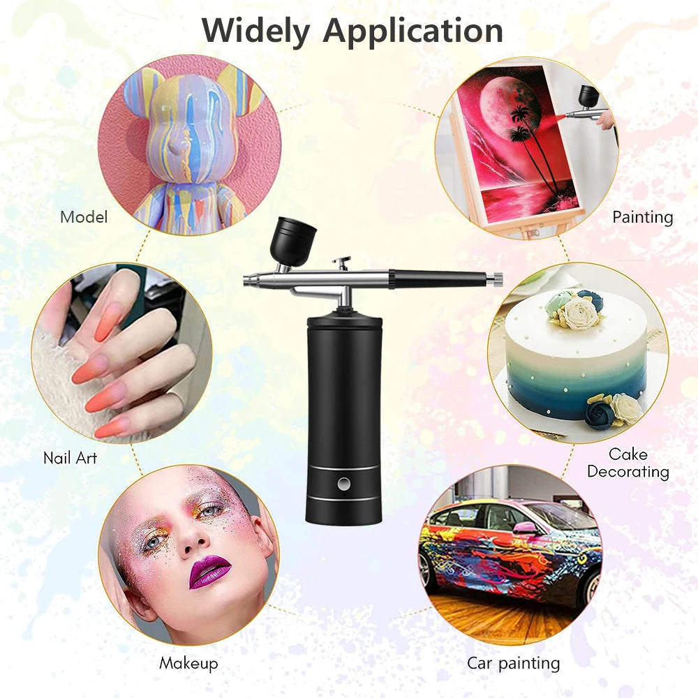 Mini Airbrush Nail Art Kit with Compressor – USB Charge