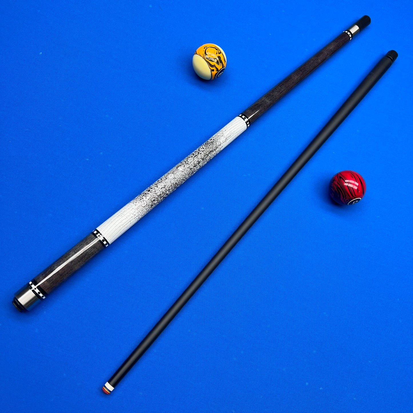 Pro Pool Cue Lizard Grip Rainbow Tip Stainless Joint