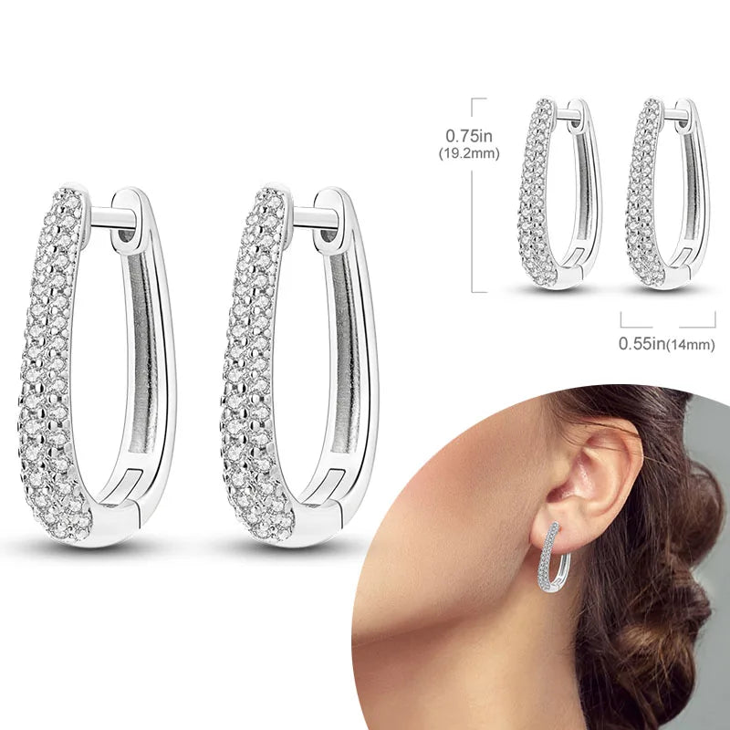 925 Silver Zirconia Hoop Earrings – Hypoallergenic