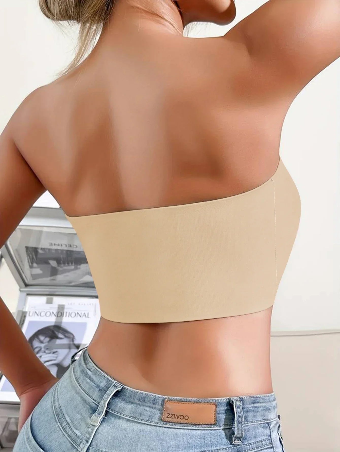 Women's Strapless Seamless Front Button Bra Smooth Comfort