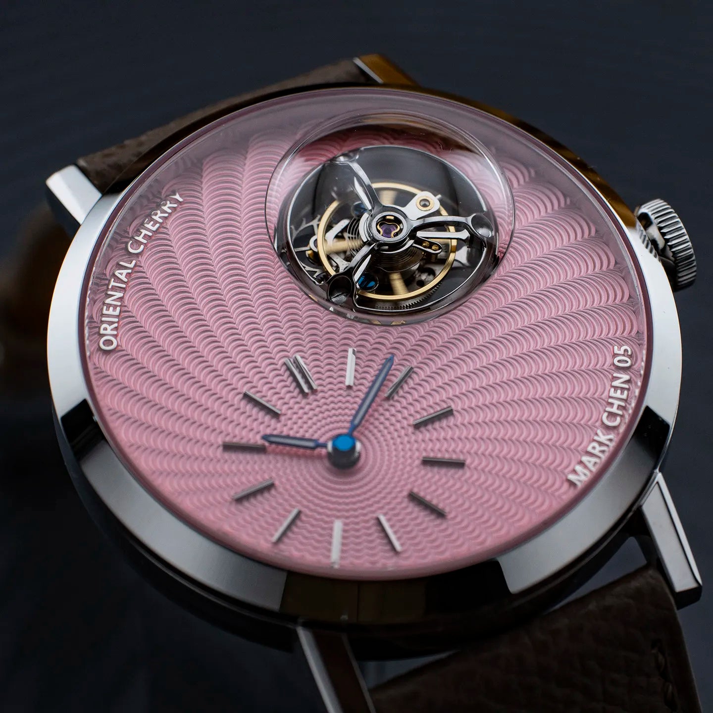 Convex Crystal Jichen Cherry Blossom MC-05 Tourbillon Mechanical Men's Watch Blue Sandstone Lapis Lazuli Custom Suspension 6340