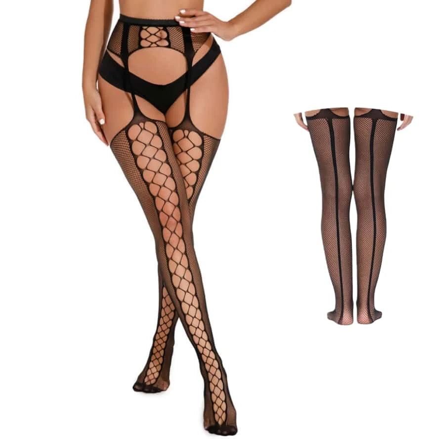 Plus Size Fishnet Lace Over-Knee Socks XXXL Women