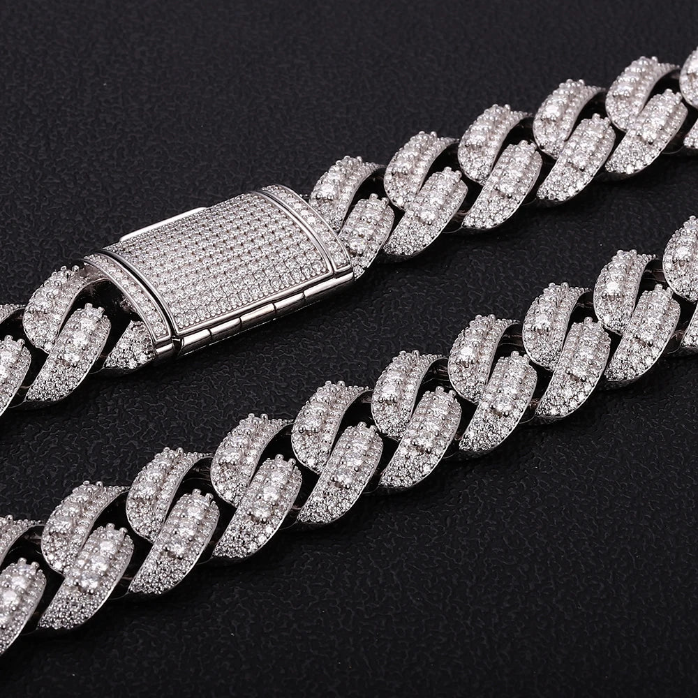 Provence 18mm Moissanite Cuban Link Bracelet Hip Hop