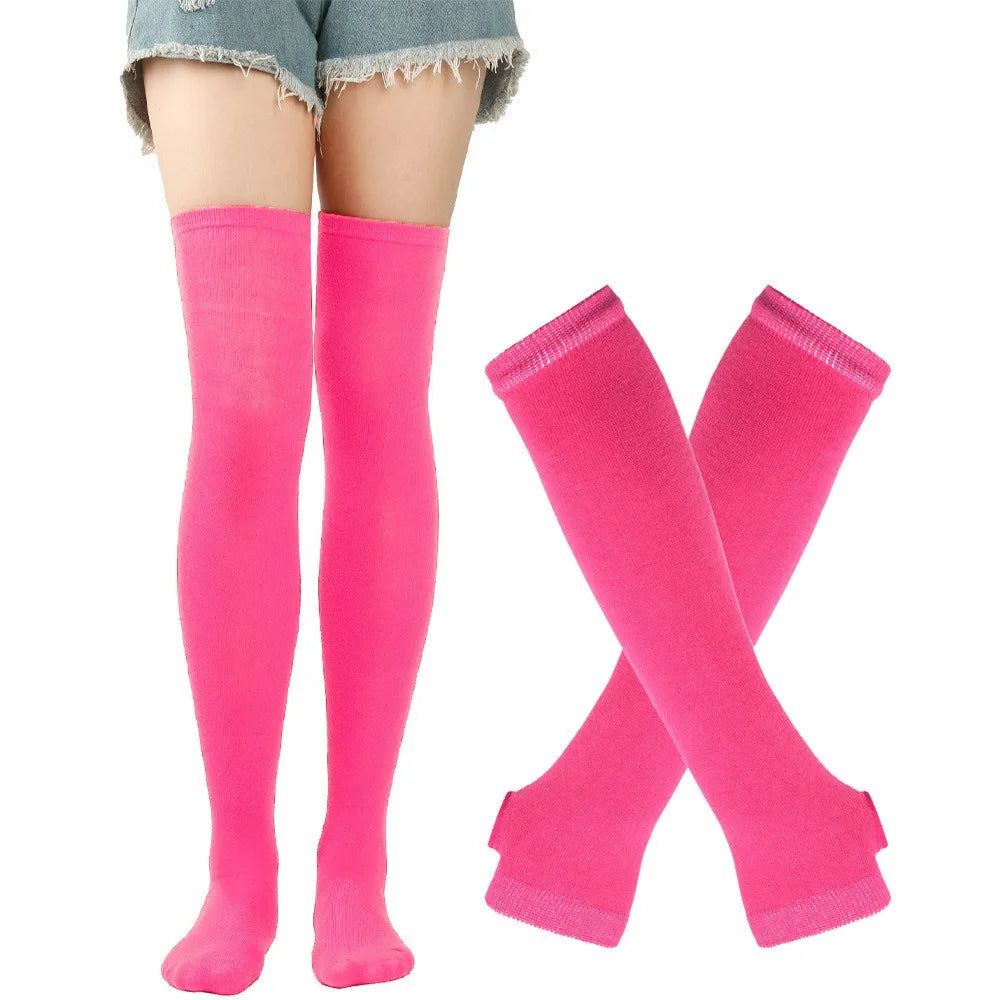 Multicolor Striped Thigh High Stockings for Women & Girls | Over The Knee Long Socks