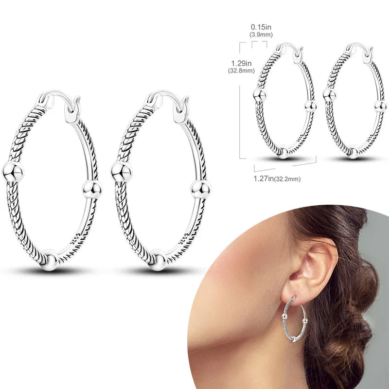 925 Silver Zirconia Hoop Earrings – Hypoallergenic