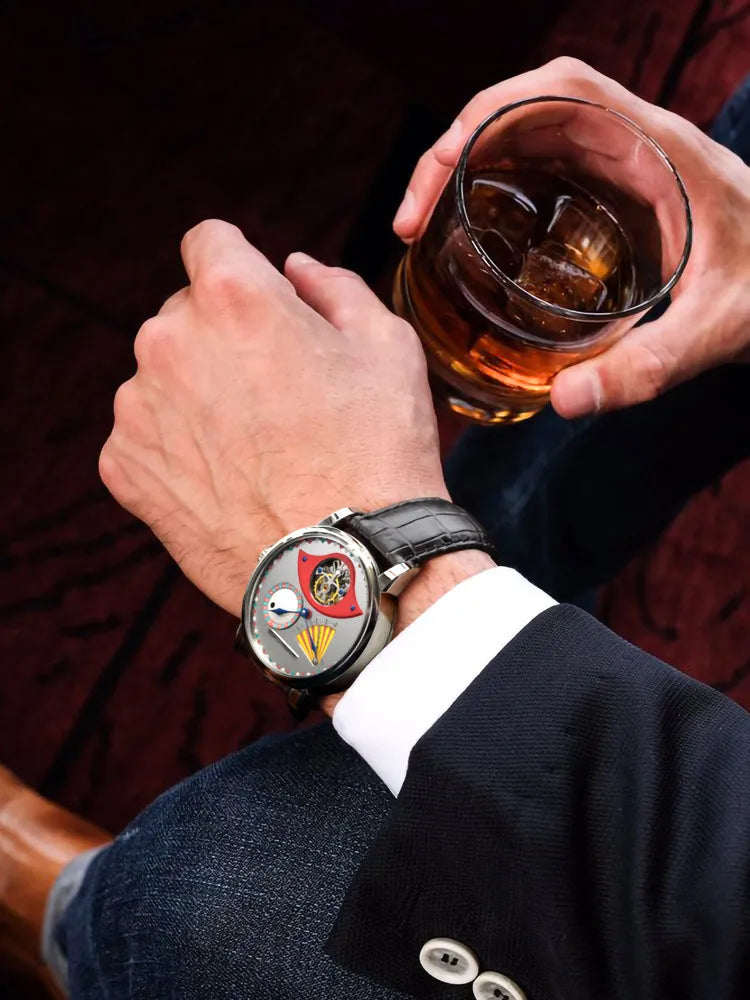 Red Clown Watch Men's Mechanical Watch Tourbillon Waterproof Watch